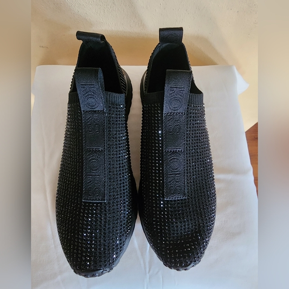 Michael KORS body stretch knit Rhinestone slip on sneakers 👟